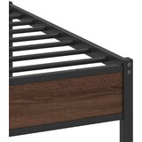 Metalni Kovinski posteljni okvir brez vzmetnice rjavi hrast 193x203 cm, (21829002) | Shoptok.si