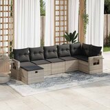 vidaXL 7-dijelni set vrtnih sofa svjetlosivi od poliratana | shoptok.hr