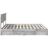  Krevet s od storage s uzglavljem Betonski sivi 200 x 200 cm | shoptok.hr