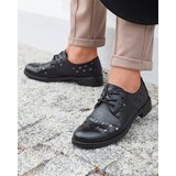 Resti Women's openwork eco leather half shoes in black Selofso- Footwear | Shoptok.si