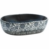 Maison Chic Umivalnik - Kopalna umivalnik Nadpultni črn in moder ovalen 47x33x13 cm keramika, (21684887) | Shoptok.si