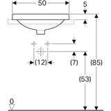 Geberit LAVABO VARIFORM UGRADNI OVALNI 500X450 GEBERIT 500.712.01.2 | ePonuda.com