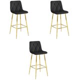 NADO stolac - crni baršun / ZLATNE noge x 3 | shoptok.hr