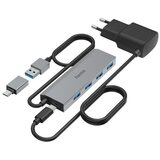 Hama usb hub, 4 ports, usb 3.2 gen 1,5 gbit/s usb-c adapter i psu ( 200138 ) Cene
