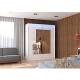 ADRK Spavaa ormar ROSETTE s ogledalom i LED rasvjetom, 180 cm - BIJELA | shoptok.hr