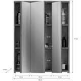 MID.YOU Kopalnica Blake, Bela, Srebrna, 2-Delna | Shoptok.si