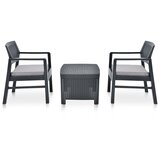 Maison Chic 3-dijelna vrtna garnitura plastična antracit | shoptok.hr