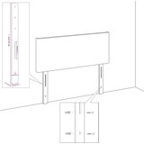  Uzglavlje s ušima crno 163x23x78/88 cm baršunasto | shoptok.hr