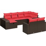  10-dijelni set vrtnih sofa od poliratana s jastucima smeđi | shoptok.hr