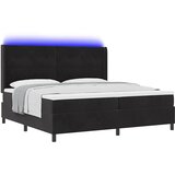  Krevet s opruga kutije s LED trakama Crna 200 x 200 cm Baršun | Shoptok.si