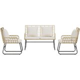 vidaXL Komplet za jedilnico v vrtu z blazino 3 pcs Črna, antracit | Shoptok.si