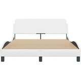 vidaXL okvir za krevet s uzglavljem bijeli 140x190 cm od umjetne kože | shoptok.hr