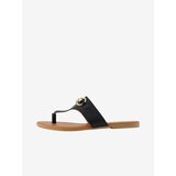 Pieces Black Leather Flip Flops Vira - Women Cene