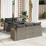 Maison Chic Seti vrtnega pohištva - Vrtna garnitura - Vrtni pohištvo set 6-delna z blazinami siv poli ratan, (21804248) | Shoptok.si