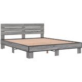 vidaXL Posteljni okvir siva sonoma 150x200 cm inž. les in kovina, (21152095) | Shoptok.si