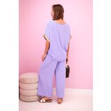 Kesi Włoski Viscose set with golden trim light purple | Shoptok.si