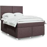vidaXL Box spring postelja z vzmetnico temno rjava 140x200 cm blago | Shoptok.si