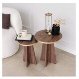Hanah home set stolova mushroom 2 gold walnut