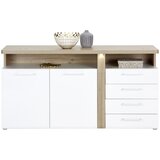 Hom`in komoda, bela, barve hrasta | Shoptok.si