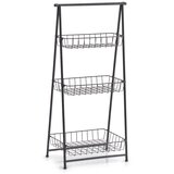 ZELLER stalak s 3 police, metalni, crni, 43 x 30 x 90 cm | shoptok.hr