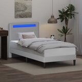  Krevetna konstrukcija Bijela 80 x 200 cm Umjetna koža Slike