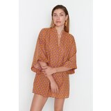 Trendyol Mustard Geometric Patterned Shirt Beach Dress Cijene
