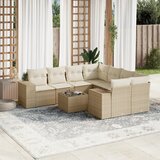 vidaXL 9-dijelni set vrtnih sofa s jastucima bež od poliratana | shoptok.hr