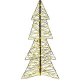 vidaXL Božično drevo med 160 LED Toplo bela 150 cm Ratan | Shoptok.si