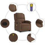 vidaXL Masažni naslonjač na podizanje od tkanine smeđi | shoptok.hr