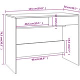  Radni stol crni 101 x 50 x 76,5 cm od konstruiranog drva | shoptok.hr