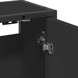 vidaXL Kopalniška omarica z ogledalom črna 65x20x60 cm inženirski les | Shoptok.si