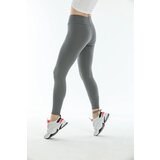 Dewberry 80927 High Waist Ribbed Interlock Womens Tights-GREY Cene