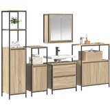  Set namještaja za kupaonicu Zidne 5 pcs Bež Konstruirano drvo | shoptok.hr