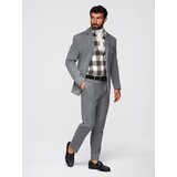 Ombre Men's knitted jacket with a fitted cut - light grey Cijene