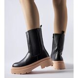 Gemre Black ankle boots on light pink sole Garden | shoptok.hr