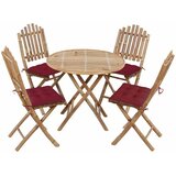  5-dijelni sklopivi vrtni blagovaonski set od bambusa Siva 40 x 40 x 7 cm | Shoptok.si