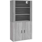  Visoka omara siva sonoma inženirski les, (20653465) | Shoptok.si