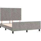  Okvir za krevet s uzglavljem svjetlosivi 140x200 cm baršunasti | shoptok.hr