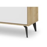 Marckeric Bijela/u prirodnoj boji niska komoda u dekoru hrasta 140x79 cm Nola – | shoptok.hr