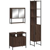 Furnova Kopalniška garnitura 3-delna rjavi hrast inženirski les, (21945496) | Shoptok.si