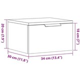vidaXL Stenska nočna omarica 2 kosa artisan hrast 34x30x20 cm | Shoptok.si