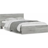 Maison Chic Posteljni okvir - Dvoposteljna postelja - Zakonska postelja z vzglavjem in LED siva sonoma 135x190 cm-J16149, (21761729) | Shoptok.si