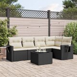 vidaXL Vrtna sedežna garnitura 6-delna z blazinami črna poli ratan | Shoptok.si
