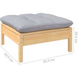  6-dijelna vrtna garnitura od borovine sa sivim jastucima | shoptok.hr