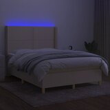 Krevet box spring s madracem LED krem 140x200 cm od tkanine | shoptok.hr