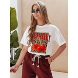 DStreet T-shirt damskie oversize z wiśniami WISONKA biały | Shoptok.si