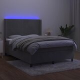  box spring s madracem LED svjetlosivi 140x200 cm baršun | shoptok.hr