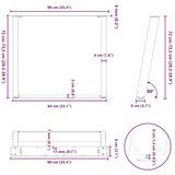 vidaXL Noge za blagovaonski stol U-oblik 2 kom Prirodni čelik 90 x (72-73) cm Čelik - Prirodna 90 x (72-73) cm 1 | shoptok.hr