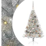  Umjetna preddekorirana božićna jelka srebrna 120 cm PET | Shoptok.si