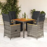vidaXL 5-dijelni vrtni bistro set od poliratana s jastucima sivi Cijene